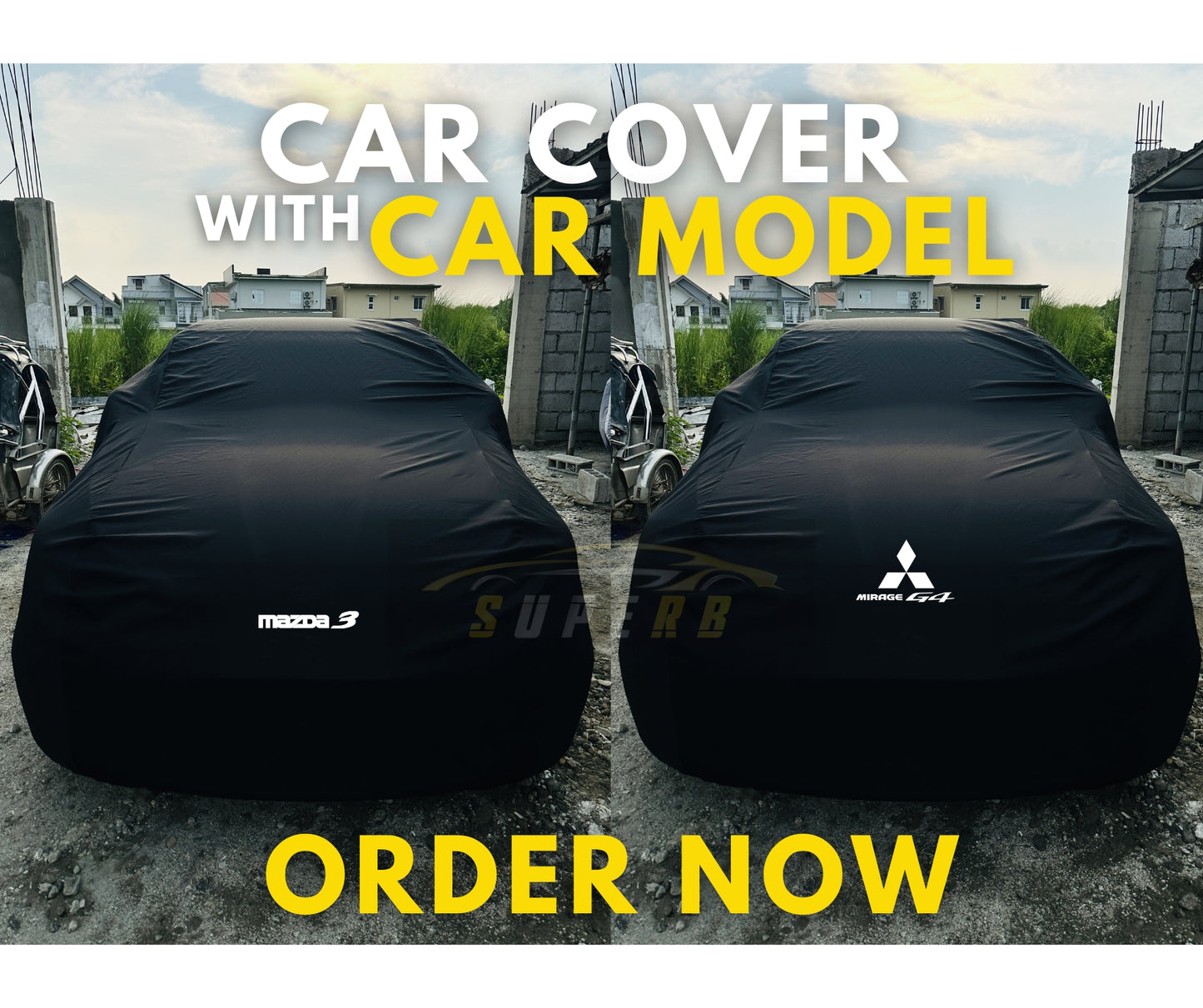 SUPERB CLASSIC CAR COVER with CAR MODELS